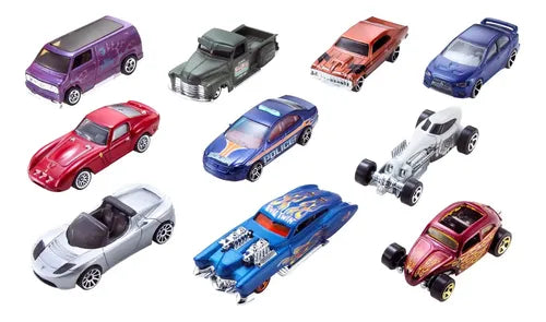 Hot Wheels Die Cast Paquete De 10 Autos Multicolor