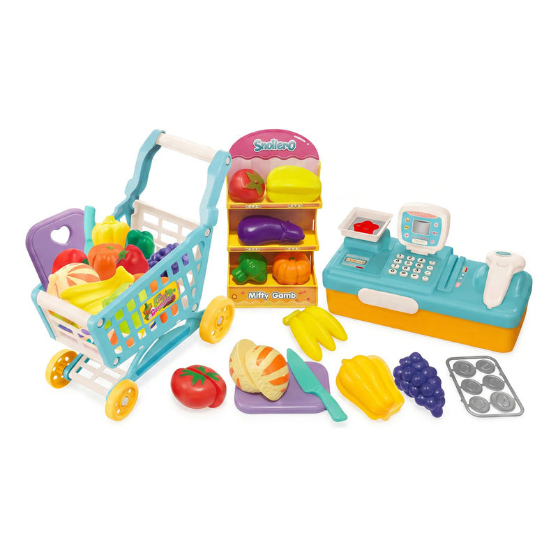 Set De Supermercado De Juguete Con Caja Registradora