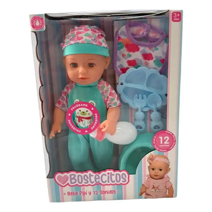 Muneca 36cm C/12 Sonidos Y Hace Pipi