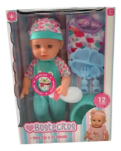 Muneca 36cm C/12 Sonidos Y Hace Pipi