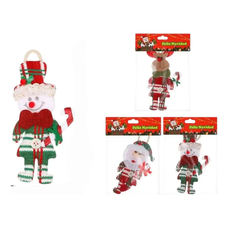 Pack De 3 Adornos Navideños De 17x7 Cm Rojo