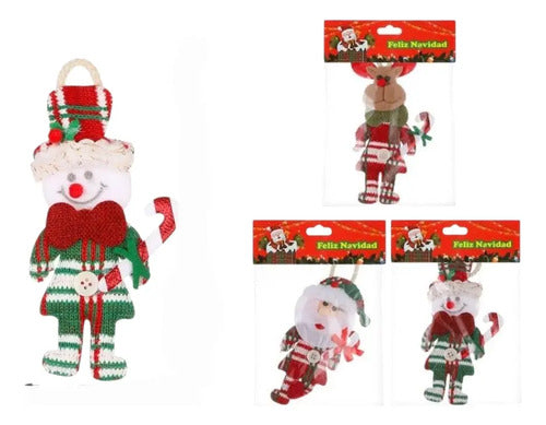 Pack De 3 Adornos Navideños De 17x7 Cm Rojo