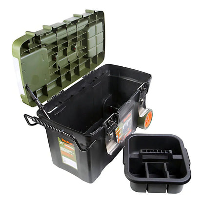 Caja De Herramientas Organizador 2ruedas 25pulgadas Bauker Verde