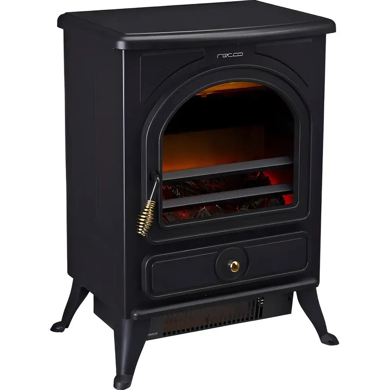 Estufa Eléctrica Recco Chimenea Eléctrica Ptc 1800w Negro