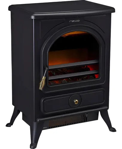 Estufa Eléctrica Calefactor Chimenea Clásica 1800w Aire Forz Negro