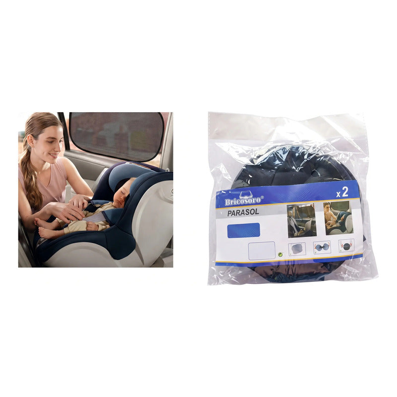 Pack 2 Parasol Cortina Ventana Lateral Negro 44 X 36 Cm