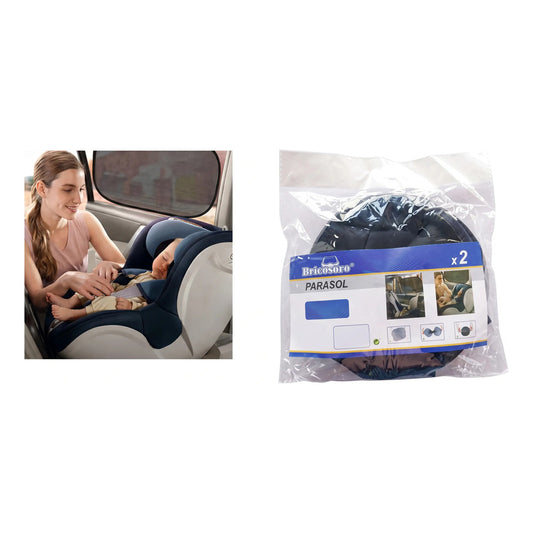 Pack 2 Parasol Cortina Ventana Lateral Negro 44 X 36 Cm
