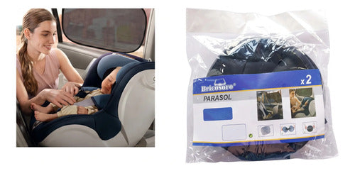 Pack 2 Parasol Cortina Ventana Lateral Negro 44 X 36 Cm