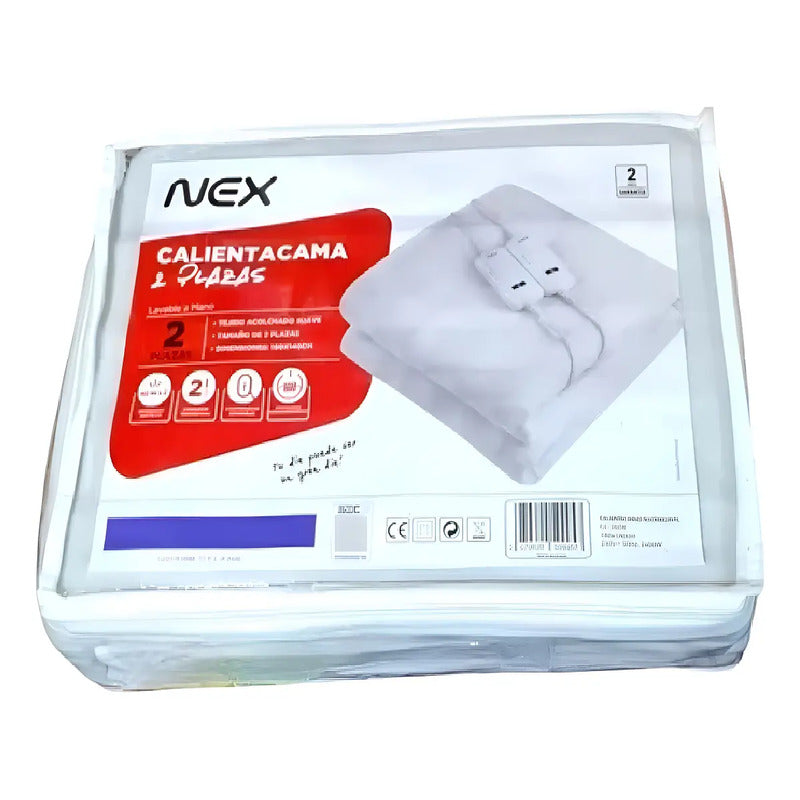 Calientacama 2 Plazas 60w Cc2504 Blanco Nex Liso Blanco Liso