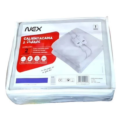 Calientacama 2 Plazas 60w Cc2504 Blanco Nex Liso Blanco Liso
