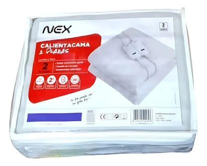 Calientacama 2 Plazas 60w Cc2504 Blanco Nex Liso Blanco Liso