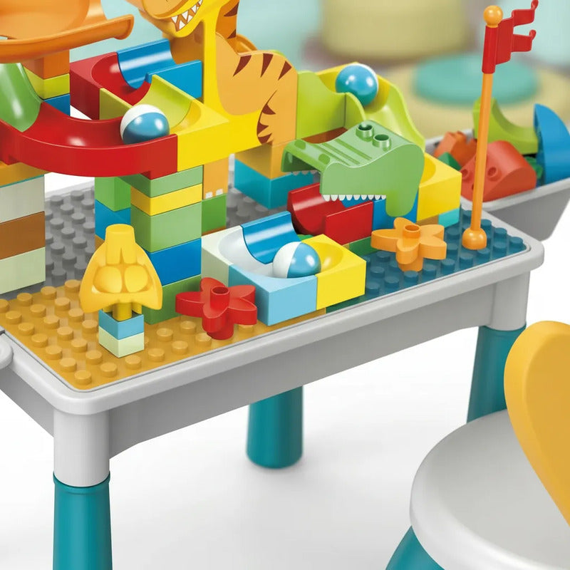 Mesa De Juegos Didáctica Construcción Bloques Y Silla Varios