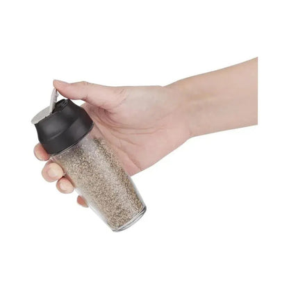 Set De 12 Especieros De Vidrio 90 Ml, Organización Y Estilo Negro