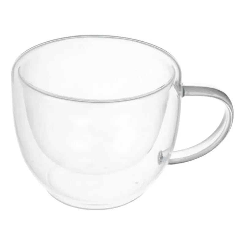 Pack 4 Tazas De Vidrio Doble Pared Redondeada 150 Ml Vidrio