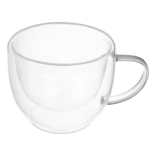 Pack 4 Tazas de Vidrio Doble Pared Redondeada 150 Ml Vidrio