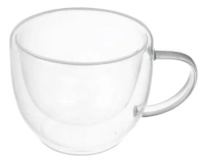 Pack 4 Tazas De Vidrio Doble Pared Redondeada 150 Ml Vidrio