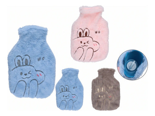 Guatero Con Funda Polar De Diseños Bolsa Agua Caliente 1lts
