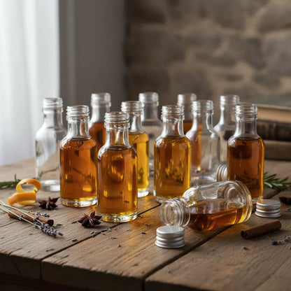 Pack 12 Frascos De Vidrio Ideal Para  Aceite O Esencias Vidrio