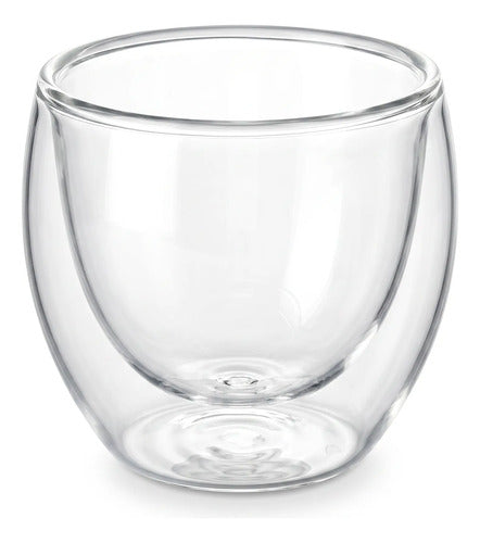 Pack 4 Tazas Doble Pared 80ml Transparente