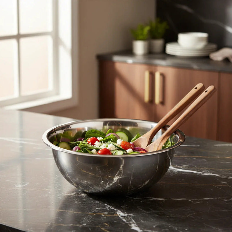 Bowl Acero Inoxidable Ensaladas Cocina Reposteria 50cm Plateado