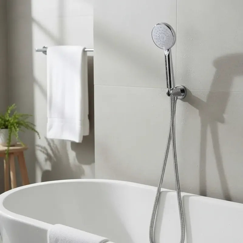 Kit De Ducha Teléfono+ Flexible De 1,5mts + Soporte Plateado