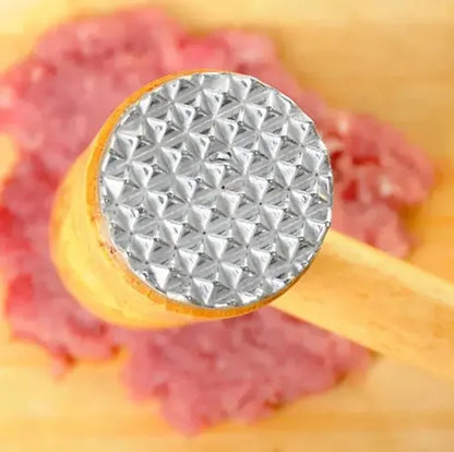 Martillo Mazo Ablandador Doble De Carne Pollo Pescado Marrón Claro