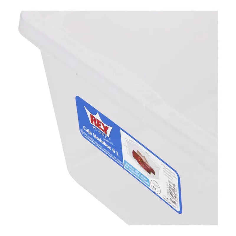 Caja Organizadora 6 Litros Transparente Blanco