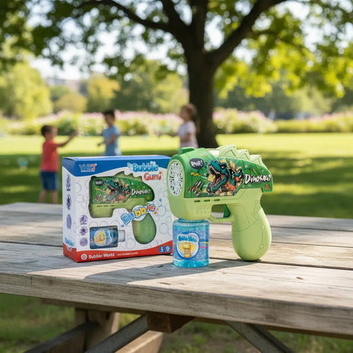 Pistola Burbuja Dinosaurio Para Niños Verde Oscuro
