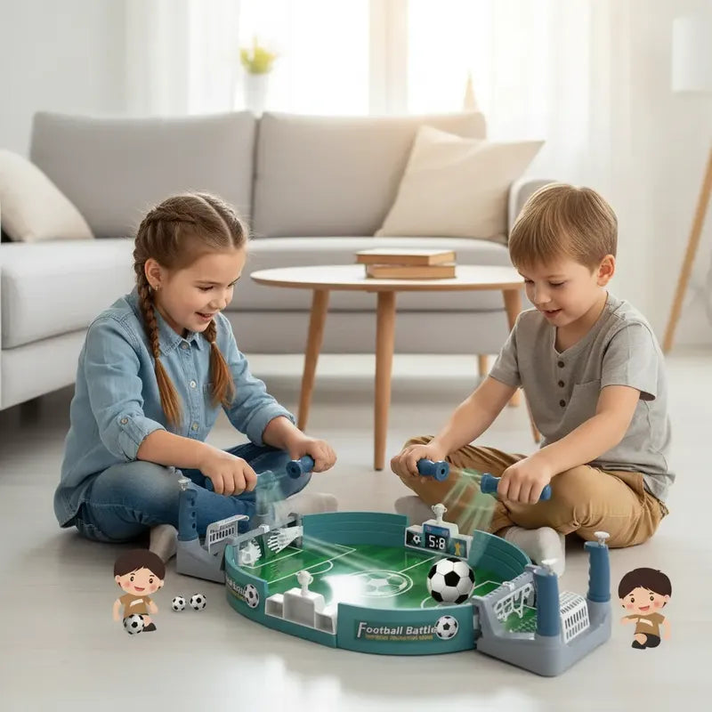 Juego De Mesa Futbol Portátil Interactivo Para Niños Juguete Verde Y Gris
