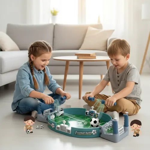 Juego De Mesa Futbol Portátil Interactivo Para Niños Juguete Verde Y Gris