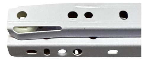 Pack 2 Corredera O Riel Blanco Para Cajón 40 Cm Blanco