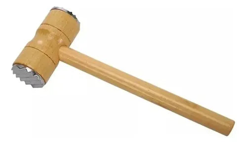 Pack 2 Martillo Mazo Ablandador Doble De Carne Pollo Pescado Marrón Claro