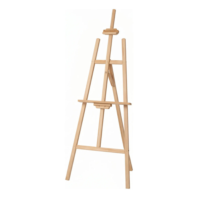 Atril Caballete Ajustable Madera Tope Altura De 1,75mts Pro Madera Natural