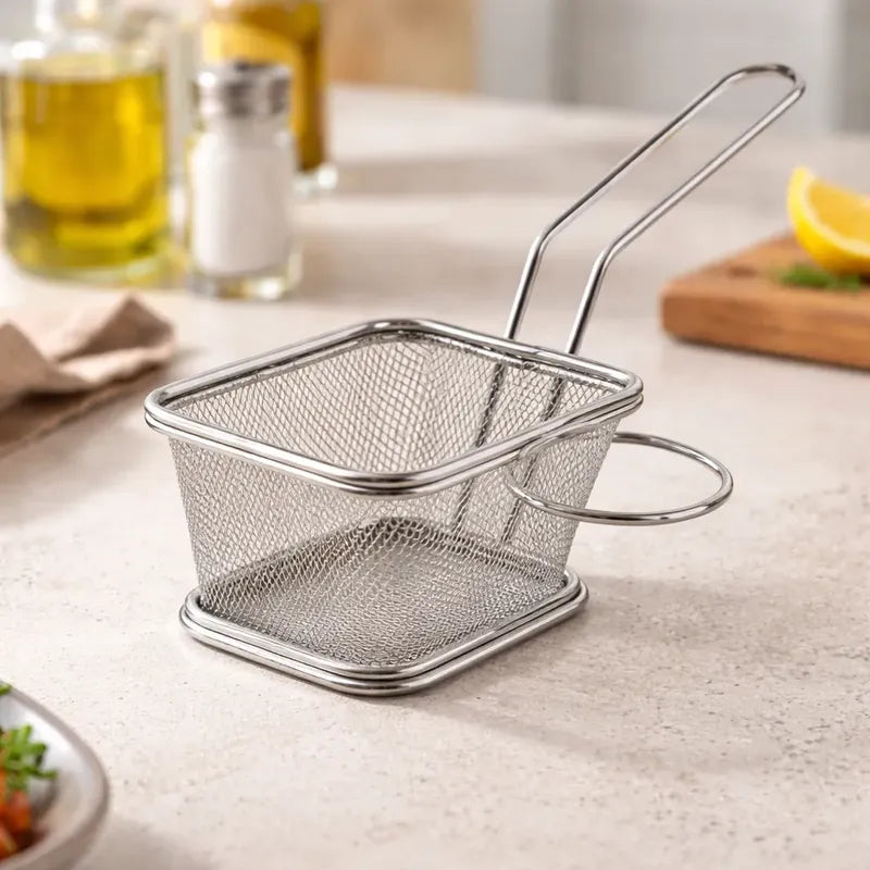 Canasto Canastillo Freidor Papas Fritas 9x10.5 Cesta Metal