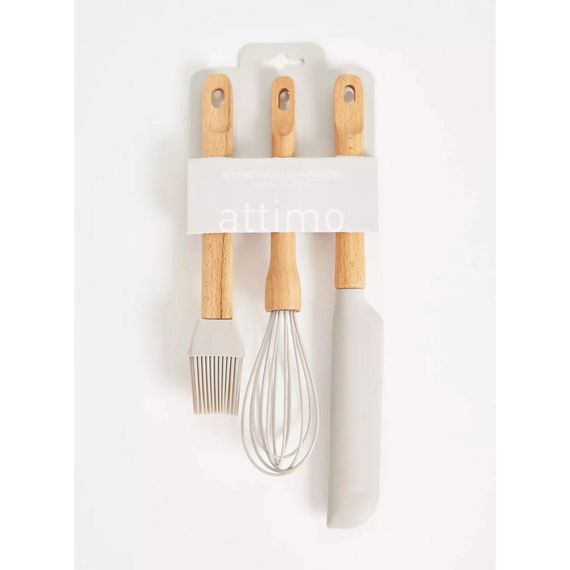 Set 3 Utensilios Repostería Gris