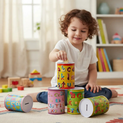 Alcancía Metálica Estampada Ahorro Monedas Infantil Alcancia
