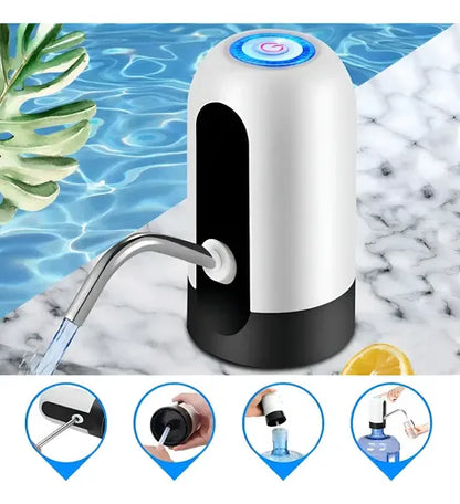 Dispensador De Agua Portátil Usb Bomba Dispensador Bidones Negro