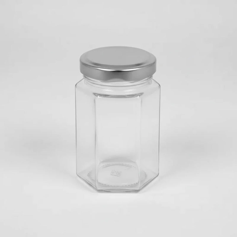 Pack 12 Botella Hexagonal 380 Ml Compacta Vidrio