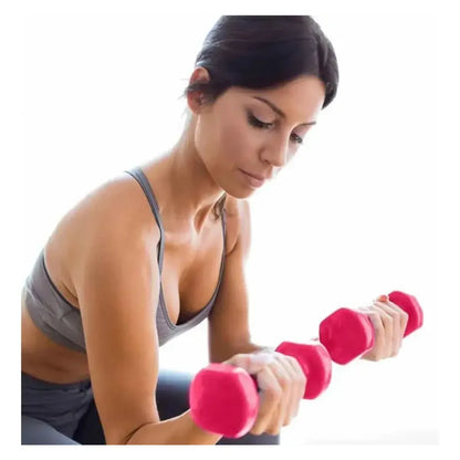 Mancuerna Hexagonal Vinilo 3 Kg Genérica Fitness Rosa