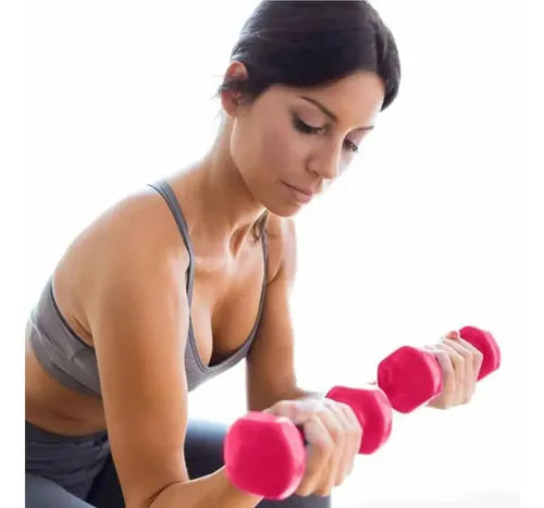 Mancuerna Hexagonal Vinilo 3 Kg Genérica Fitness Rosa