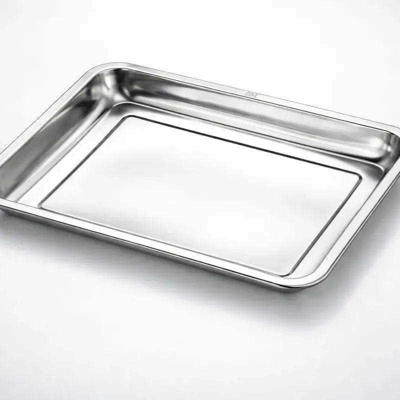 Bandeja De Acero Inoxidable  50 X 35 2cm Plateado