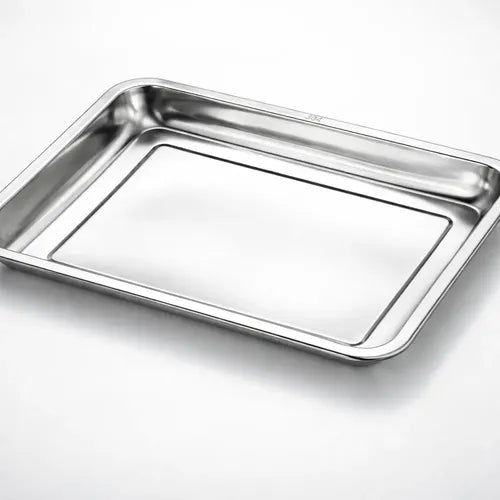 Bandeja De Acero Inoxidable  50 X 35 2cm Plateado