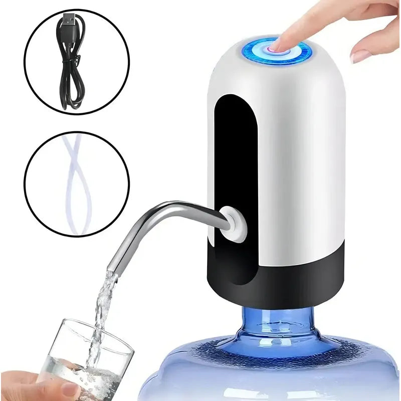 Dispensador Agua Eléctrico Usb Baoma Botellones Portátil Neg Negro