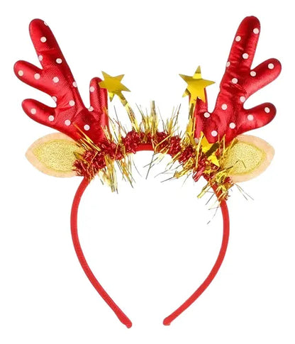 Pack 2 Cintillo Adornos Navideños De 23x11 Cm Rojo
