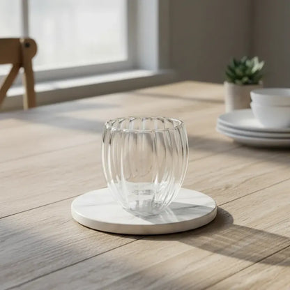 Pack 4 Vasos Vidrio Doble Pared 450ml Bebidas 8cm X 8cm Vidrio