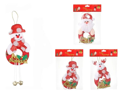 Pack De 3 Adornos Navideños De 22x10 Cm Rojo