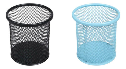 Pack 3 Porta  Lapices Malla Metal Oficina