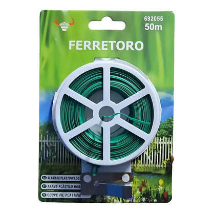 Rollo Alambre De Metal Plastificado 1.2x30mts Verde Claro