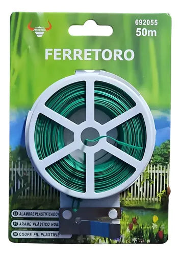 Rollo Alambre De Metal Plastificado 1.2x30mts Verde Claro