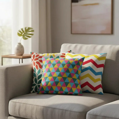 Pack 2 Cojines 40x40 Cm Diseño Colores Surtidos Variado Geométrico